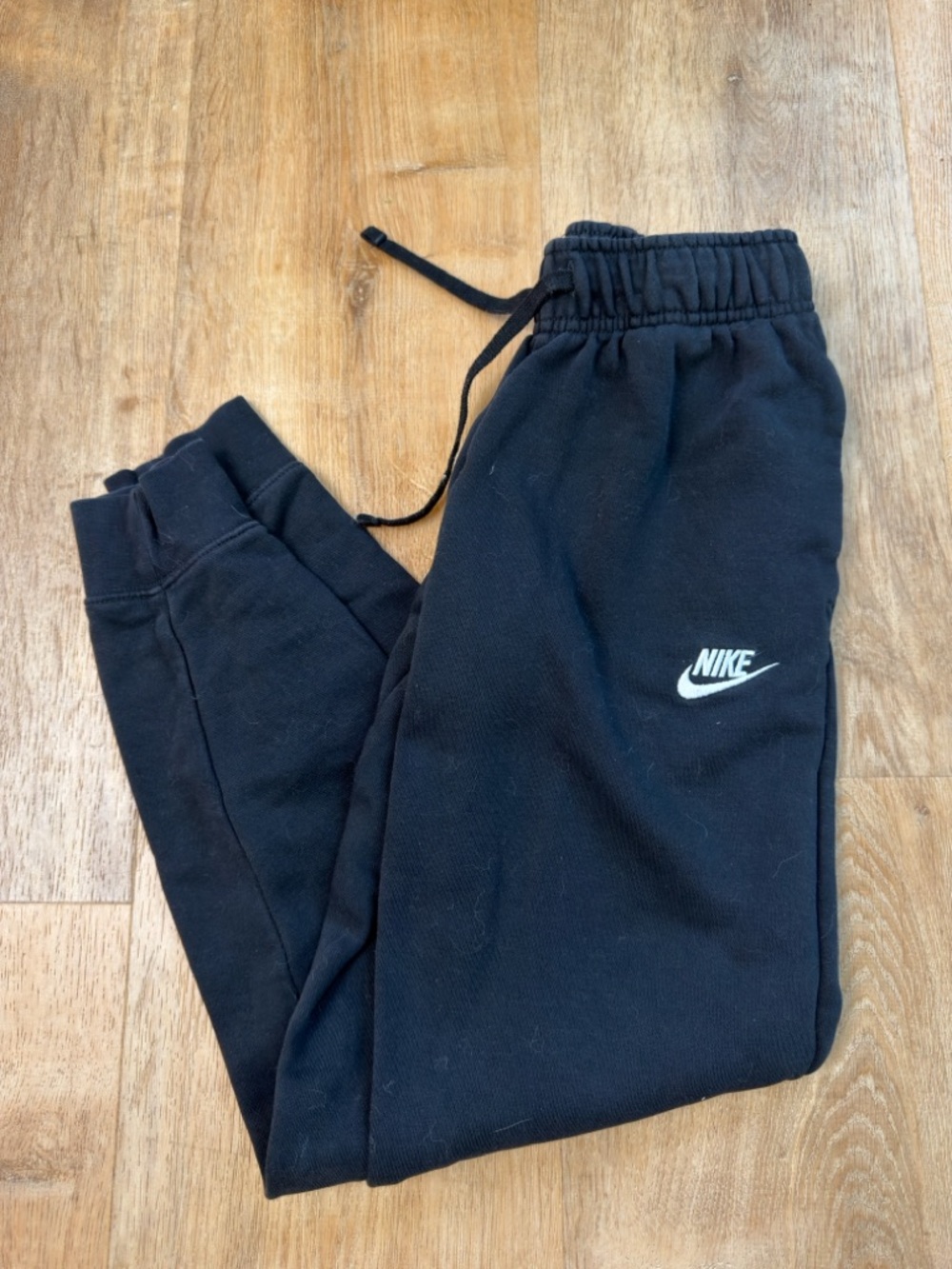 Nike Kids Black Jogger Sweatpants with White Logo